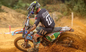 Jake Roper - AJN rider crowned British Enduro Champion, sliding through sand