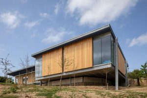 The completed building for Grand Designs, made with AJN steel showing on the outside