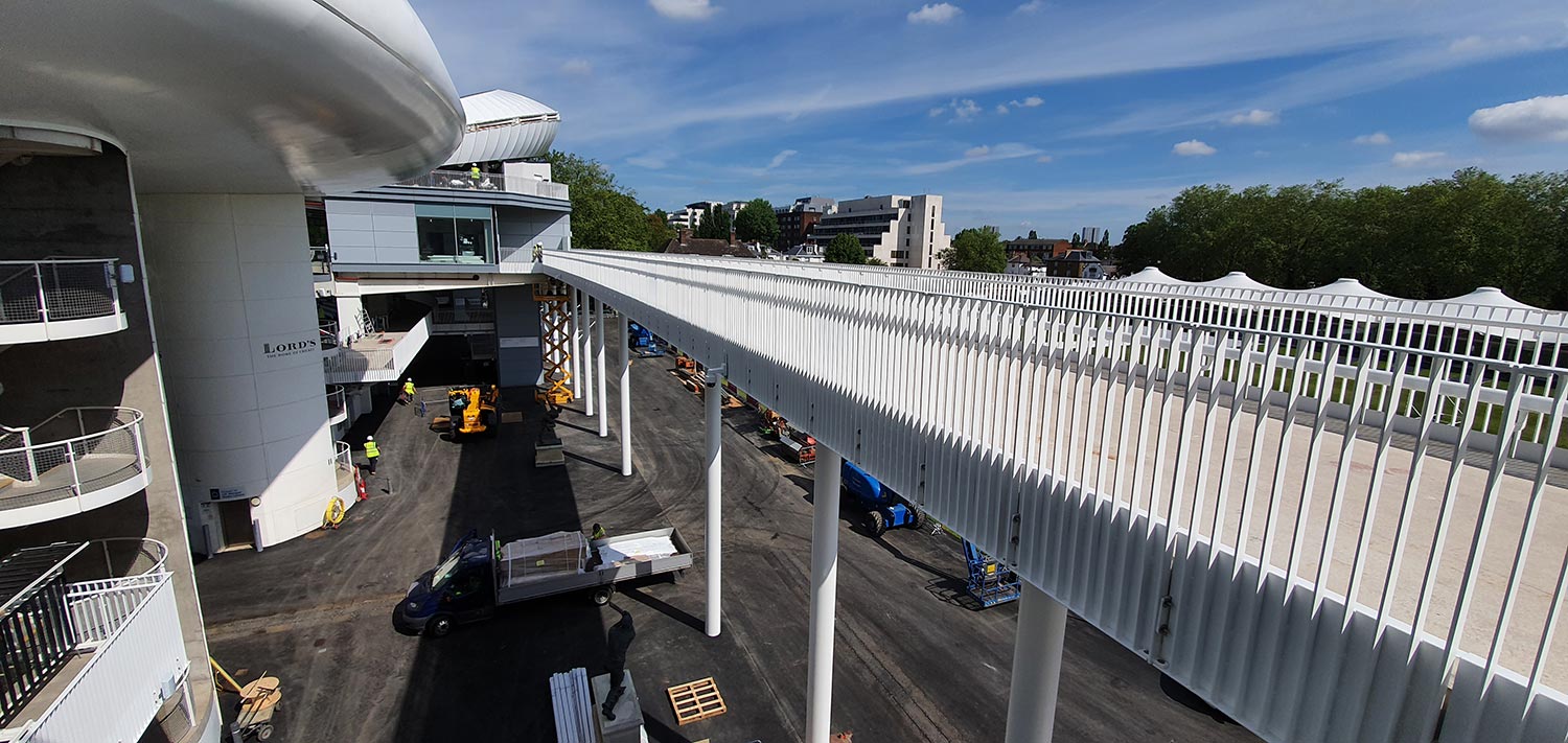 Lords Cricket Ground - London A view of the side of the walkway at Lords Cricket ground that AJN supplied the steel for