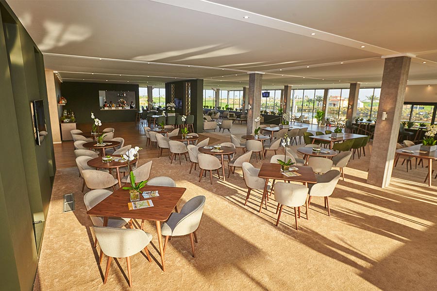 Saudi Arabian Golf Championship The inside dining area of the Saudi Arabian Golf Championship building structure after being built with AJN steel