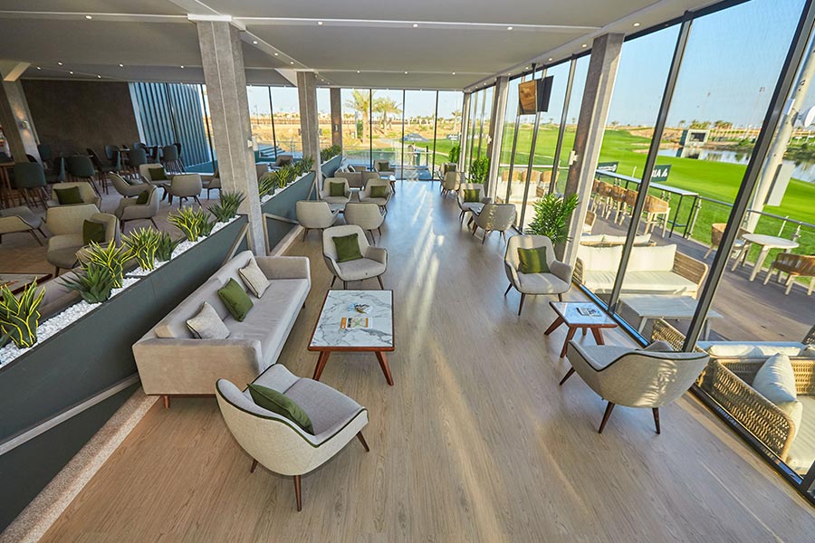 Saudi Arabian Golf Championship The inside seating area of the Saudi Arabian Golf Championship building structure after being built with AJN steel