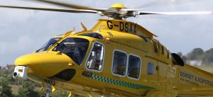 A Dorset and Somerset Air Ambulance taking off