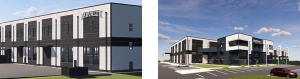 A computer generative image of the Parvalux headquarters AJN steel is helping create