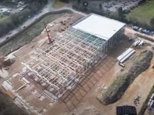 Parvalux Electric Motors building being constructed with AJN Steelstock steel