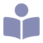 Training employment benefit icon, person reading book
