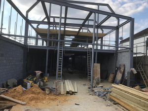 Trevi Home Showroom initial construction skeleton