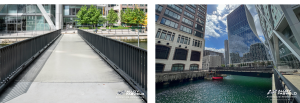 AJN steel bridges the gap, showing a bridge across the water in Canary Wharf