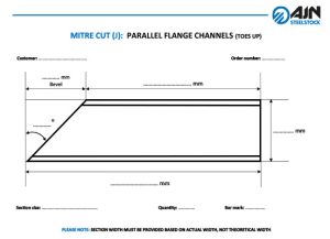 MITRE CUT (J) – PARALLEL FLANGE CHANNELS