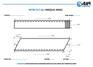 MITRE CUT (A) UNEQUAL ANGLE