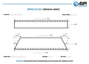 MITRE CUT (C) UNEQUAL ANGLE