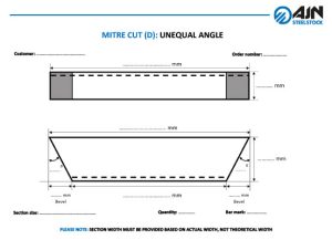 MITRE CUT (D) UNEQUAL ANGLE