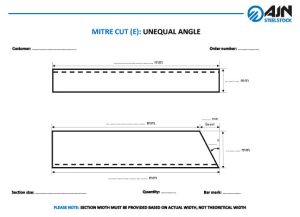MITRE CUT (E) UNEQUAL ANGLE