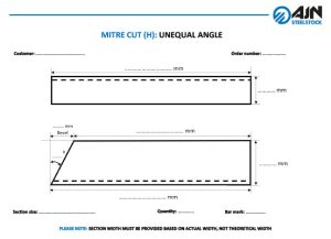 MITRE CUT (H) UNEQUAL ANGLE