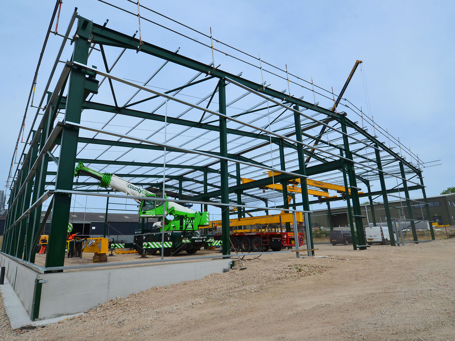 ajn-steelstock-uk-steel-stockholders-warehouse-construction-main The Claydon Yield-O-Meter project, using 50 Tonnes of steel supplied by AJN Steelstock.