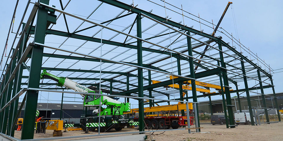 Claydon Yield-o-meter Claydon Yield-o-meter's new warehouse frame built with AJN steel
